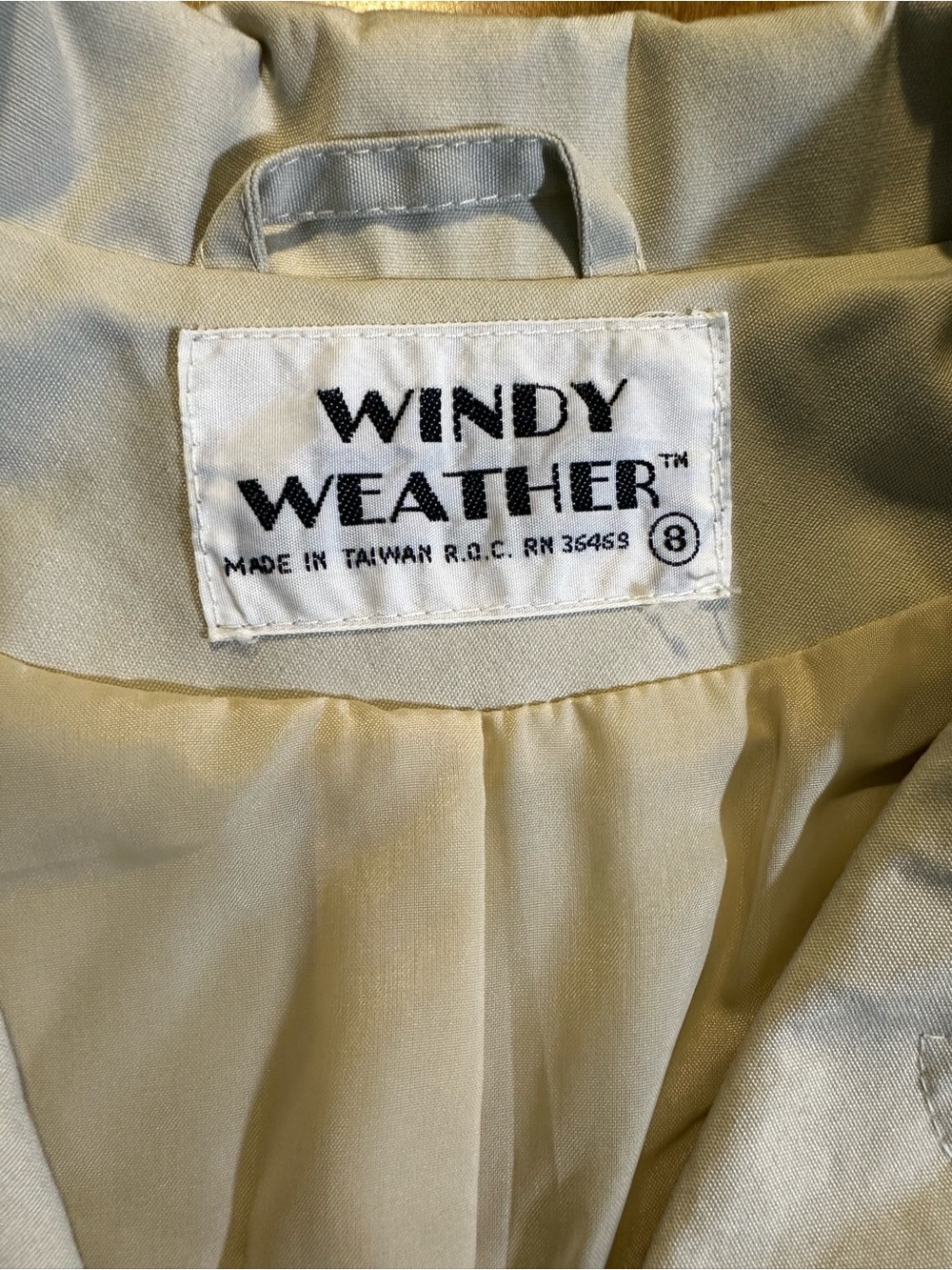 Vintage Windy Weather Beige Trench Coat Belted Size 8 Classic Rain Coat - Picture 5 of 12